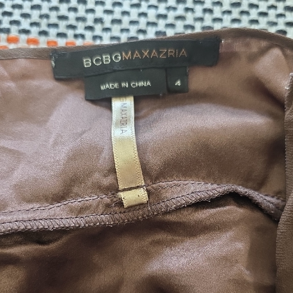 BCBGMaxAzria Brown Ruffle Mini Dress - Picture 2 of 8